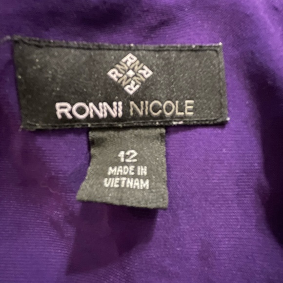 Ronni Nicole Royal Purple Gorgeous Beaded Neck Dress 12 FREE SHIP - Picture 4 of 5